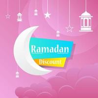 Ramadan Kareem set poster sale and label price tag design with colorfull gradient color vector