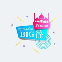 Ramadan Kareem set poster sale and label price tag design with colorfull gradient color vector