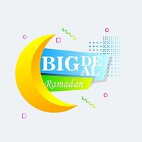 Ramadan Kareem set poster sale and label price tag design with colorfull gradient color vector