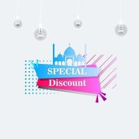 Ramadan Kareem set poster sale and label price tag design with colorfull gradient color vector