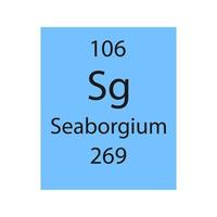 símbolo de seaborgio. elemento químico de la tabla periódica. ilustración vectorial vector