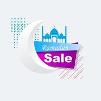 Ramadan Kareem set poster sale and label price tag design with colorfull gradient color vector