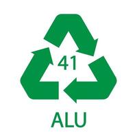 Aluminium recycling symbol ALU 41. Vector Illustration