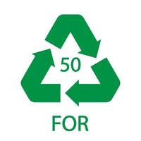 Bio material recycling code 50 FOR. Vector Illustration