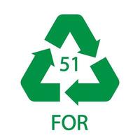 Bio material recycling code 51 FOR. Vector Illustration