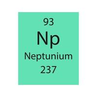 Neptunium symbol. Chemical element of the periodic table. Vector illustration.