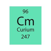 Curium symbol. Chemical element of the periodic table. Vector illustration.