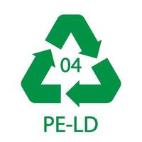 PE-LD 04 recycling code symbol. Plastic recycling vector low density polyethylene sign.