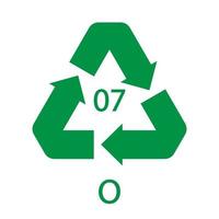 O 07 recycling code symbol. Plastic recycling vector polyethylene sign.