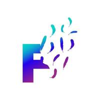 Initial F Freedom Feather vector