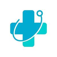 logotipo del hospital estetoscopio vector