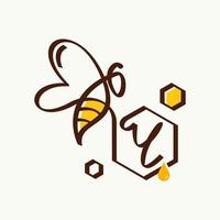 logotipo inicial de la abeja vector