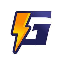 Initial G Thunder Logo vector