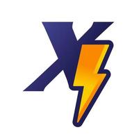 Initial X Thunder Logo vector