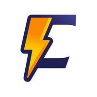 Initial C Thunder Logo vector