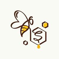 logotipo inicial de la abeja vector