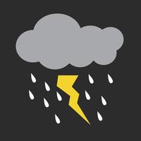 lightning rain clouds , storm icon vector