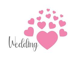 wedding and heart vector