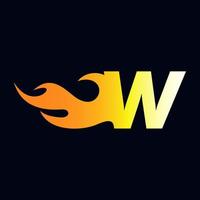 Initial W Flame Logo vector