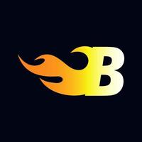 logotipo inicial de la llama b vector