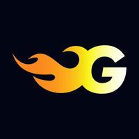 Initial G Flame Logo vector