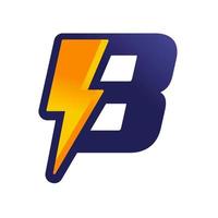 Initial B Thunder Logo vector