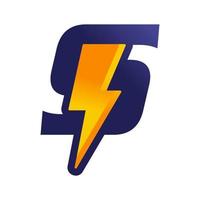 Initial S Thunder logo vector