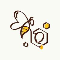 logo inicial de la abeja vector