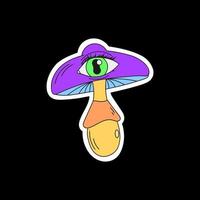 A psychedelic mushroom with an eye. Psychedelics, surrealism vector