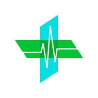 logotipo del hospital de pulso vector