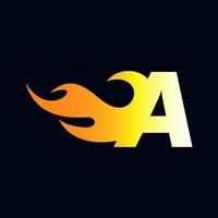 Initial A Flame Logo vector