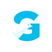 logotipo inicial de la paloma g vector