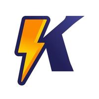 Initial K Thunder Logo vector