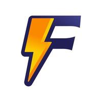 Initial F Thunder Logo vector