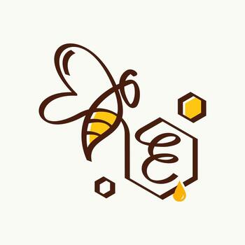 Initial E Bee logo vector