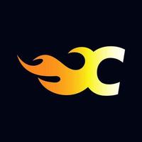 Initial C Flame Logo vector