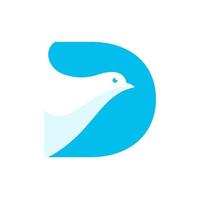 Initial D Dove Logo vector