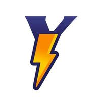 Initial y Thunder Logo vector