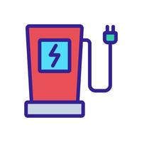 ilustración de contorno de vector de icono de estación de gas eléctrica