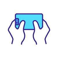 to play on phone icon vector outline illustration