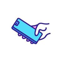 phone typing icon vector outline illustration