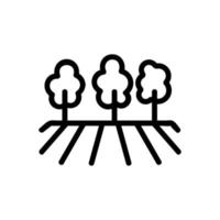 árboles de pera, ilustración de contorno de vector de icono de jardín