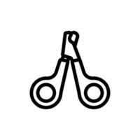 open nippers with rounded handles icon vector outline illustration