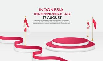 día de la independencia de indonesia. dirgahayu republik indonesia. ilustración, pancarta, póster, diseño de fondo vector