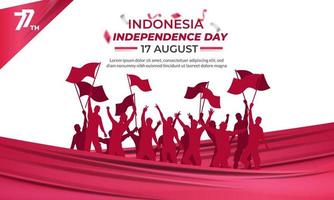 día de la independencia de indonesia. ilustración, pancarta, póster, diseño de fondo vector