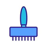 large rake comb icon vector outline illustration