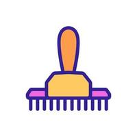 large handle rake comb icon vector outline illustration