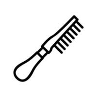 comb for combing fleas icon vector outline illustration