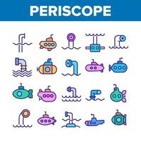 Periscope Collection Elements Icons Set Vector