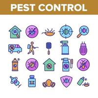 Pest Control Service Collection Icons Set Vector
